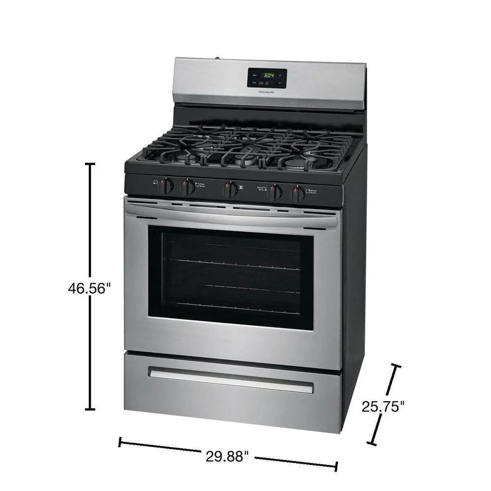 2026 NewFrigidaire 30 inch (76 cm) wide freestanding 5-burner stainless steel gas hob FCRG3052AS