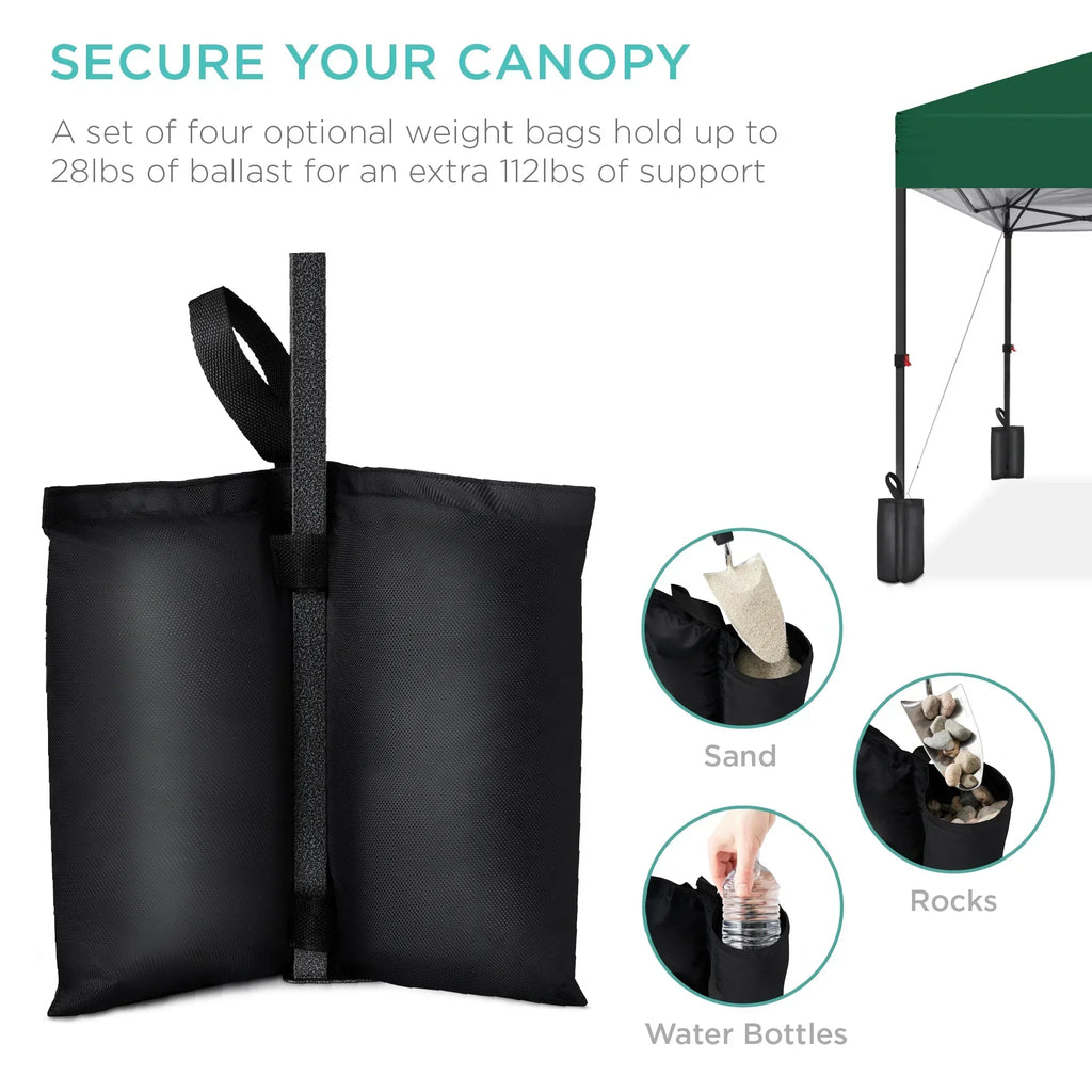 2026 NewBest Choice Products 12x12ft Easy Setup Pop Up Canopy w/ 1-Button Setup, Wheeled Case, 4 Weight Bags - Navy Blue