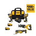 2026 New20V MAX Lithium-Ion Cordless Brushless 4 Tool Combo Kit with (2) 4.0Ah Batteries, Charger, and Kit Bag