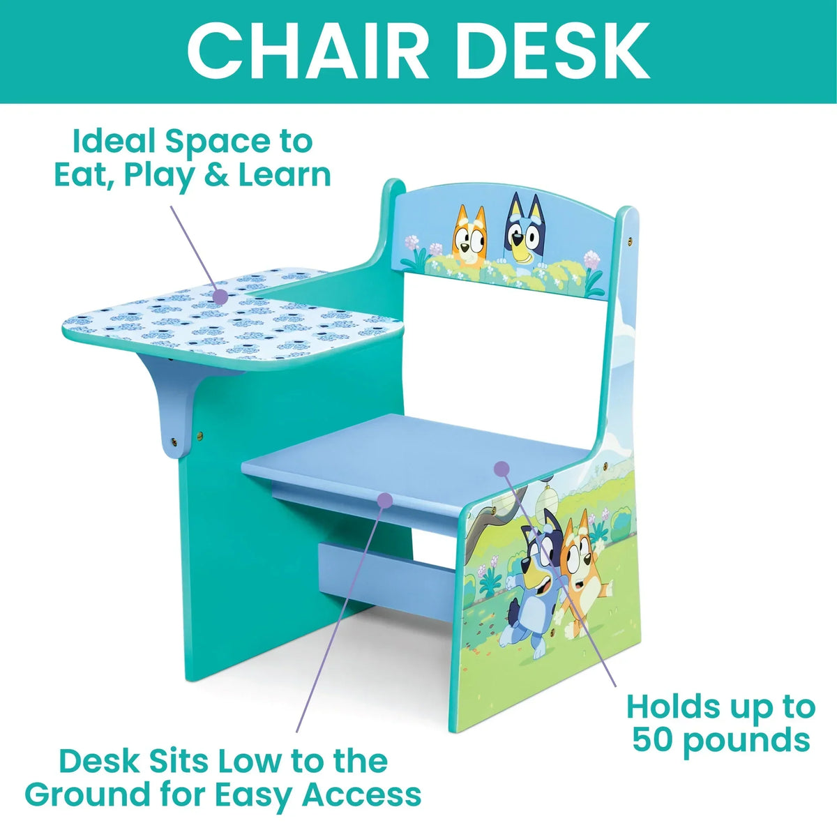 2026 NewBluey 3-Piece Toddler Bedroom Set by Delta Children, Blue
