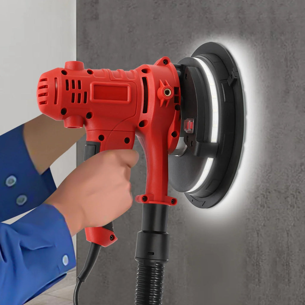 2026 New ChicHomey LED Light Equipped Orbital and Drywall Sander, 1200W, 7in Grinding Disc, 78.7in Hose, Adjustable Handle for Enhanced Comfort and Control