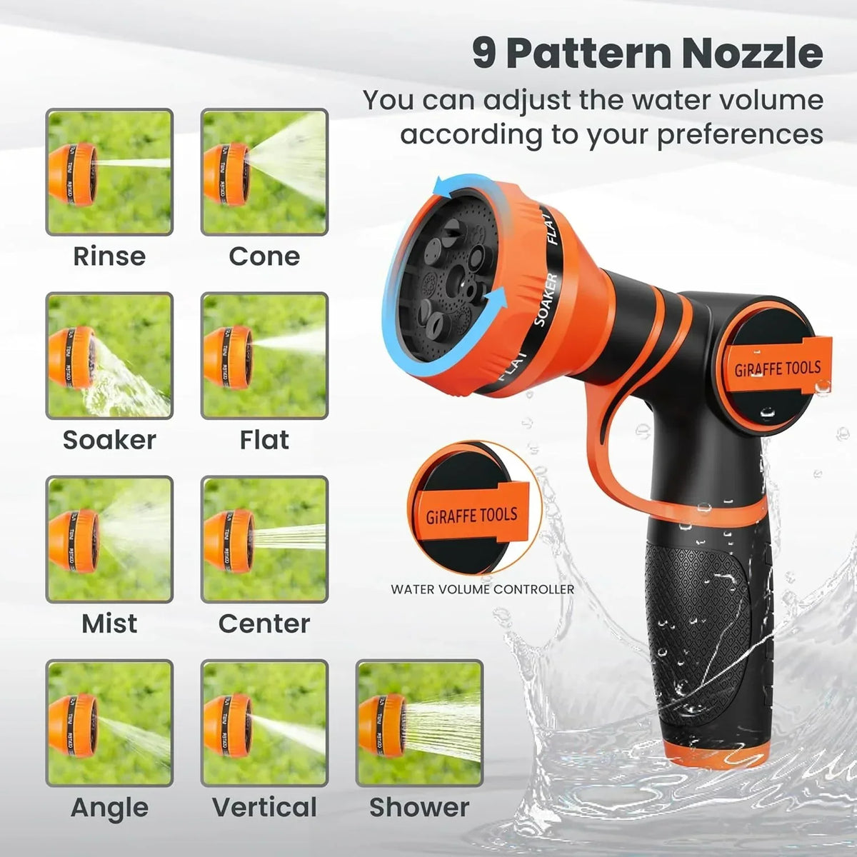 2026 NewGiraffe Tools Retractable Garden Hose Reel with 1/2in-100ft Water Hose, Plastic Bracket, Wall Mounted, Dark Grey