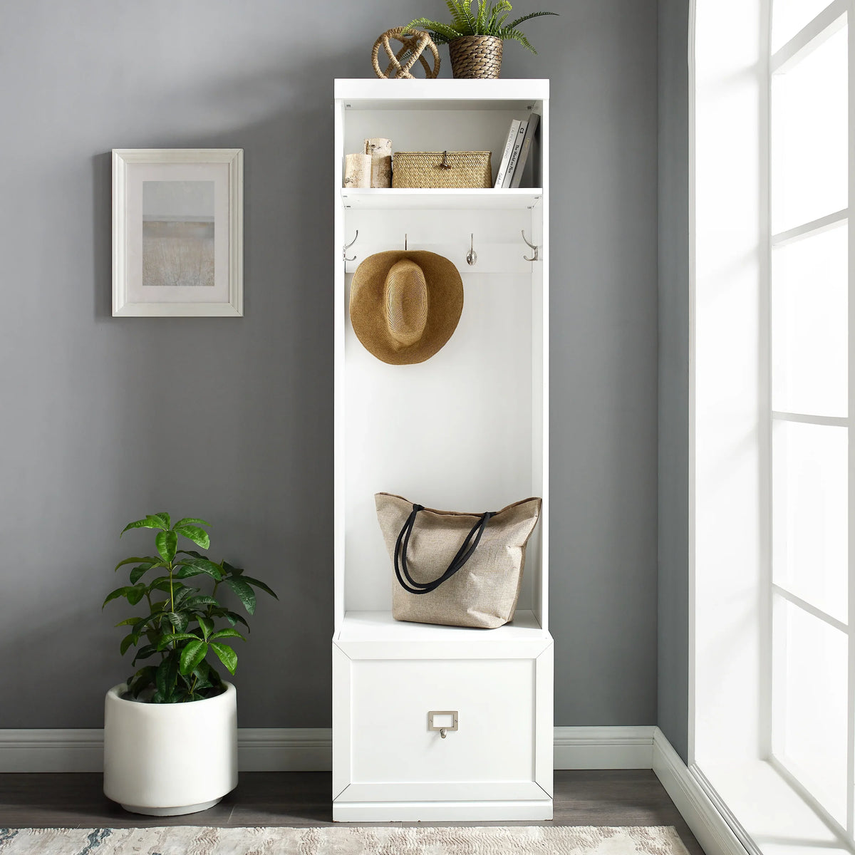2026 New Crosley Furniture Harper Hall Tree in White