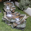 2026 NewAlpine Corporation Outdoor 3-Tier Rainforest Rock Water Fountain with LED Lights