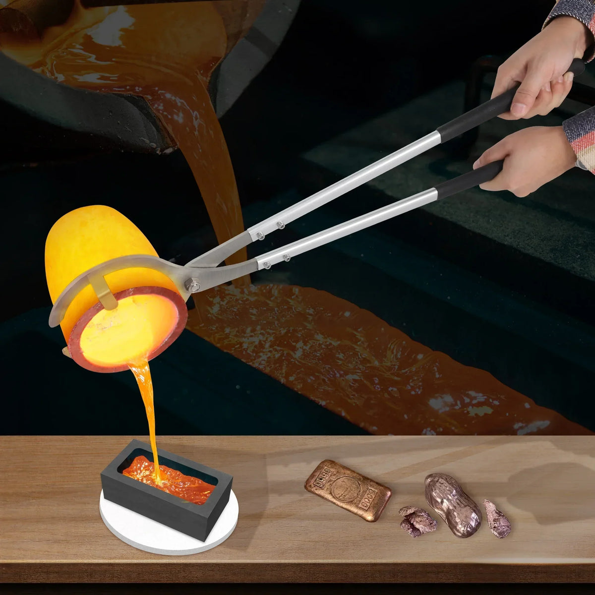 2026 New7KG Propane Melting Furnace Kit with Two Tongs and Crucible, All New Kiln Metal Foundry Furnace Smelting Gold Silver Copper Aluminum, Metal Recycle Home Smelting Casting Tool