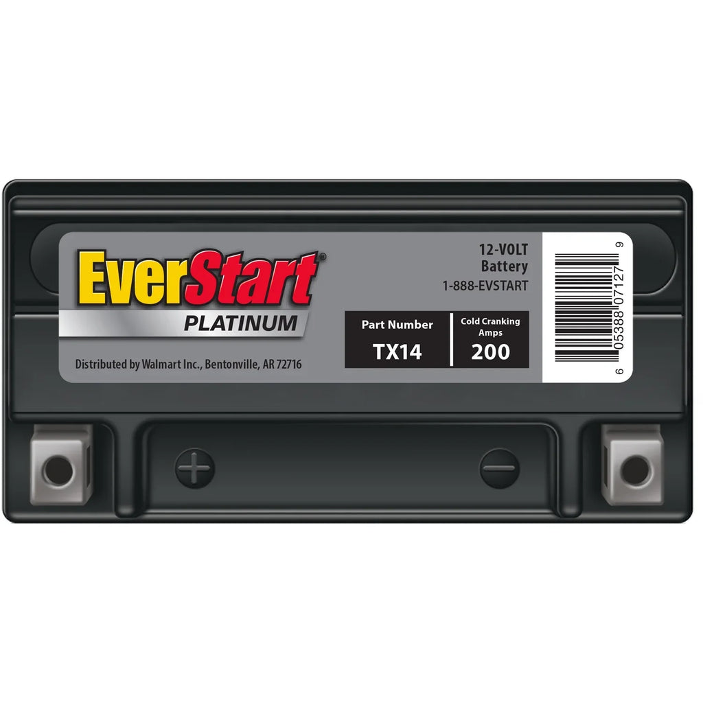 2026 NewEverStart Platinum AGM Power Sport Battery, Group Size TX14 12 Volt, 200 CCA