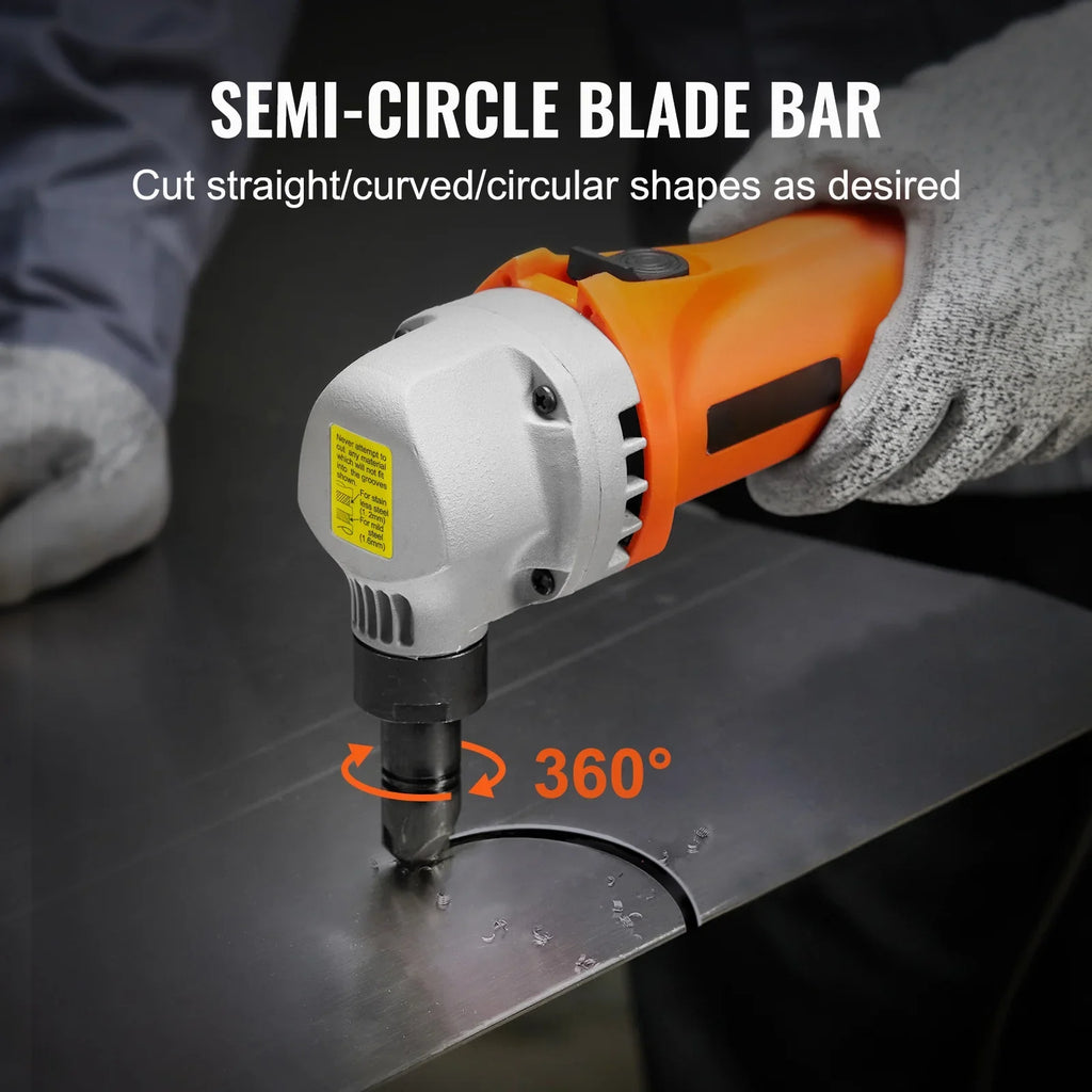2026 NewKFFKFF Sheet Metal Nibbler, 550W Powerful 2200 RPM High Speed, 360 Degree Rotation Electric Nibbler Metal Cutter