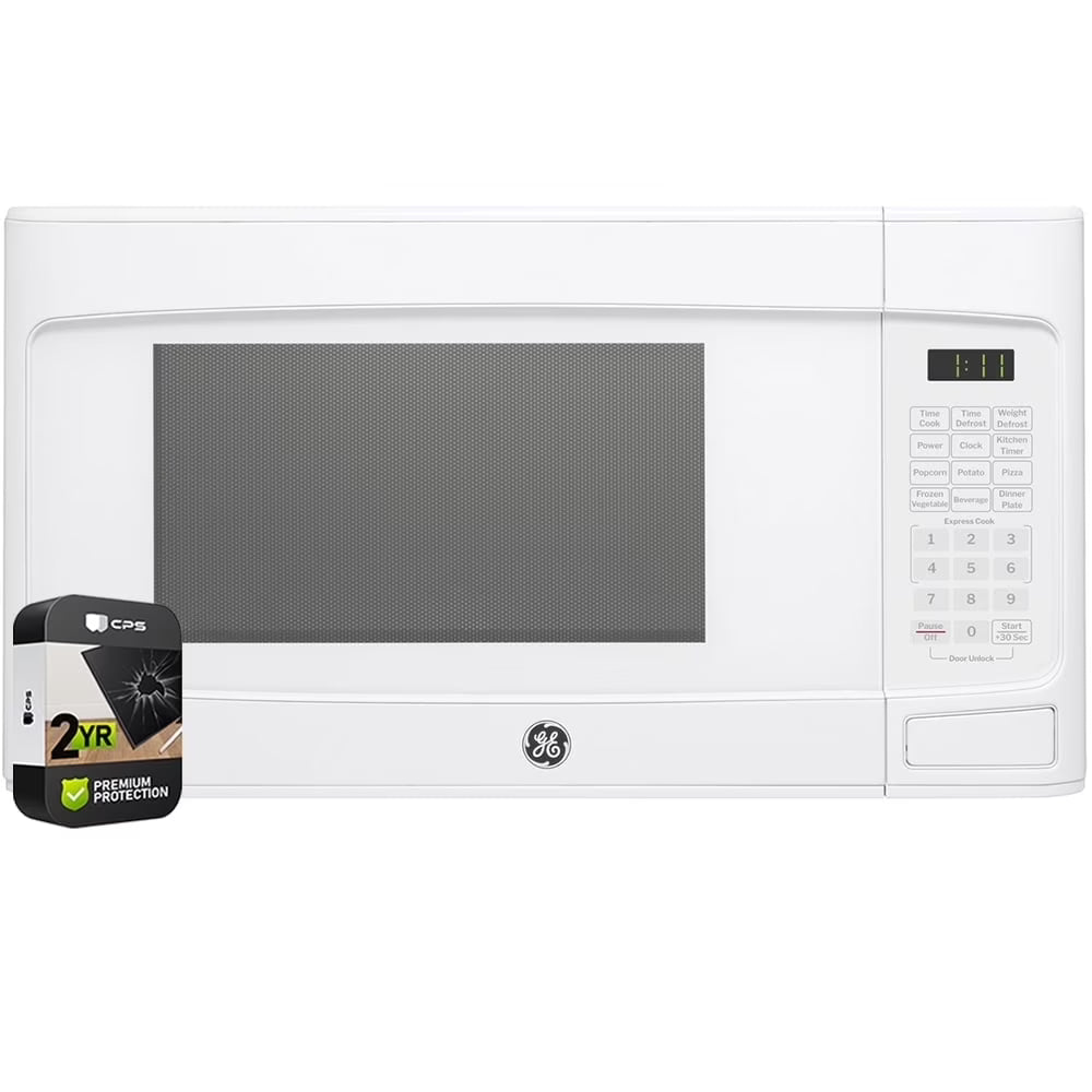 2026 NewGE GCST11N1WSS 1.1 cu. ft. Countertop Microwave Oven 950 Watts Stainless Steel Bundle with 2 YR CPS Enhanced Protection Pack