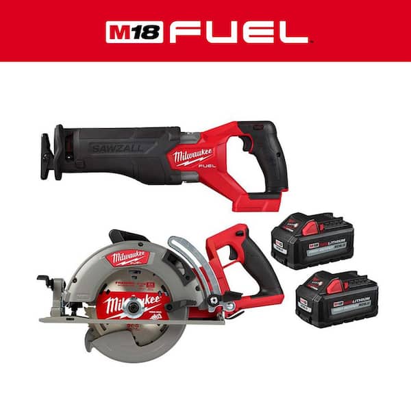 2026 NewM18 FUEL 18-Volt Lithium-Ion Brushless Cordless SAWZALL w/7-1/4 in. Rear Handle Circ Saw, Two 6 Ah High Output Batteries
