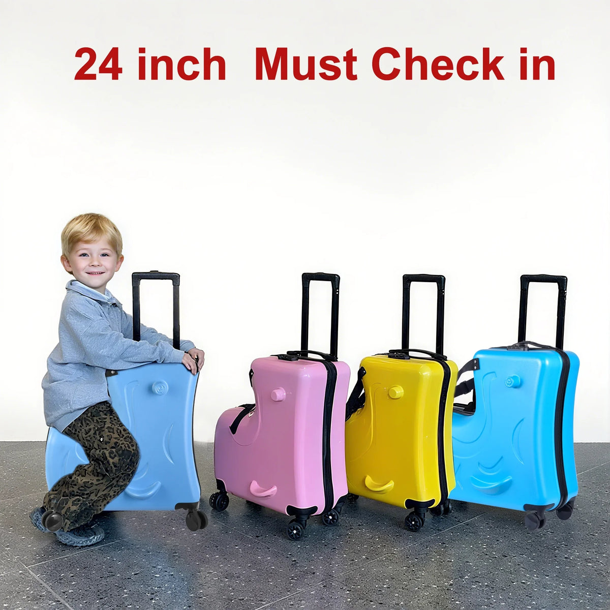 2026 NewTOHU Kids Luggage, Kids Ride-on Luggage with Spinner Wheels Suitcase, Kid's Ride-On Suitcase Help Your Child Relax