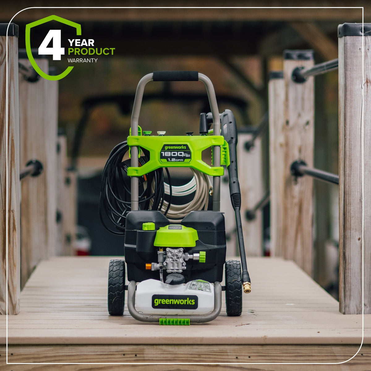 2026 NewGreenworks Hybrid 60V 1800 PSI at 1.2 GPM Electric Cold Water Pressure Washer 5109402T