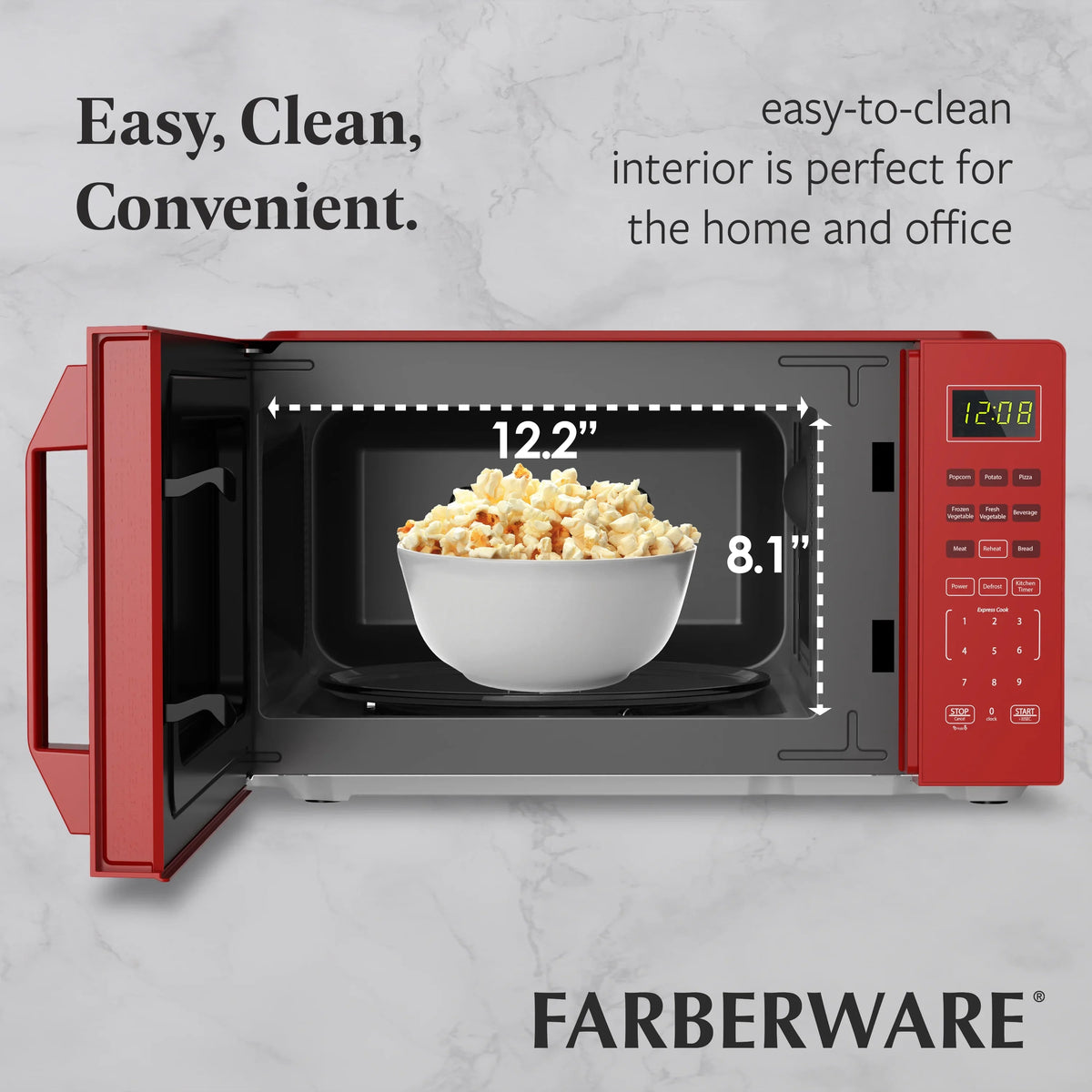 2026 NewFarberware 1.1 Cu. Ft. 1000-Watt Compact Microwave Oven, Black