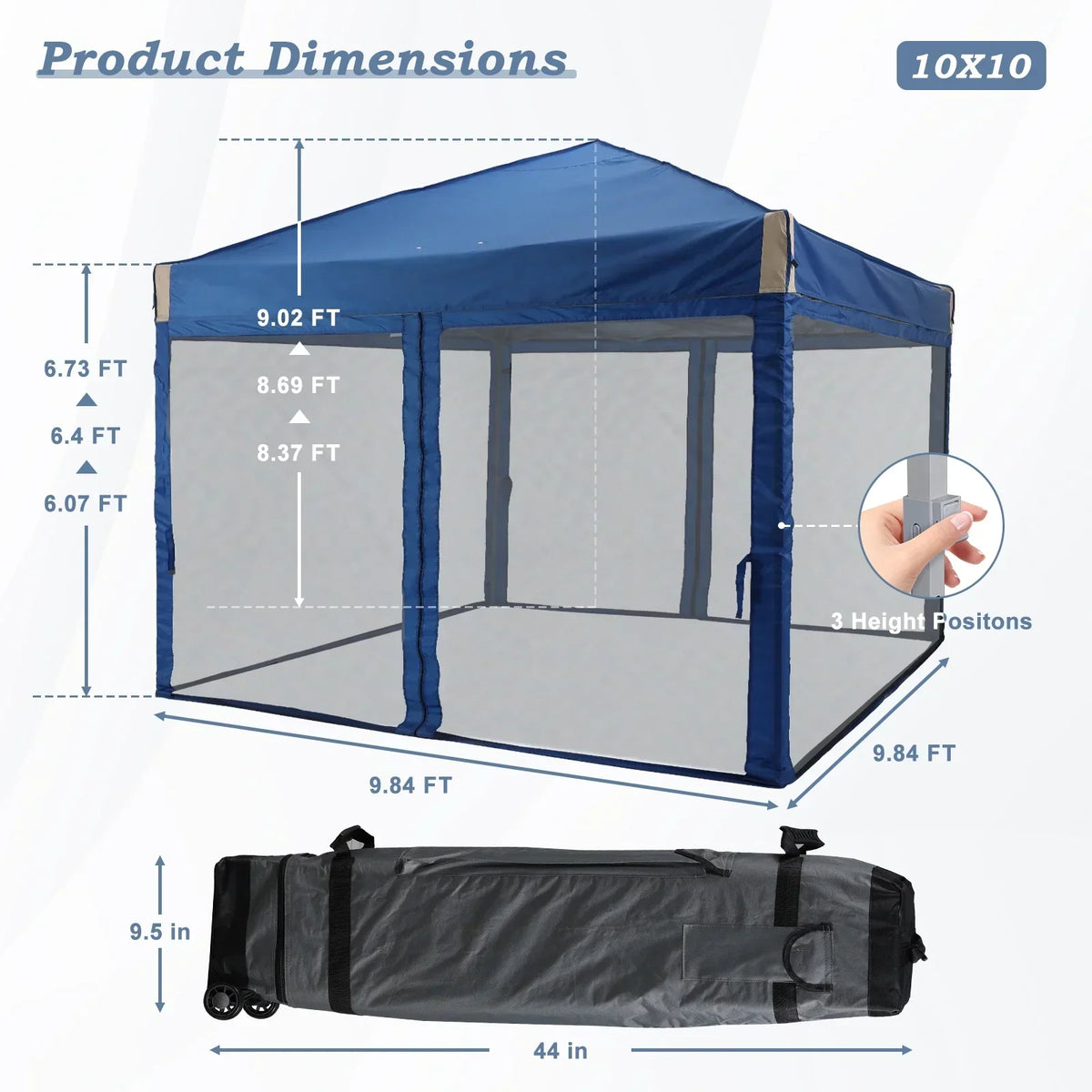 2026 NewAoodor 12'x12' Pop Up Canopy with Removable Mesh Sidewalls, Outdoor Portable Instant Shelter Tent-Black
