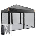 2026 NewAoodor 12'x12' Pop Up Canopy with Removable Mesh Sidewalls, Outdoor Portable Instant Shelter Tent-Black