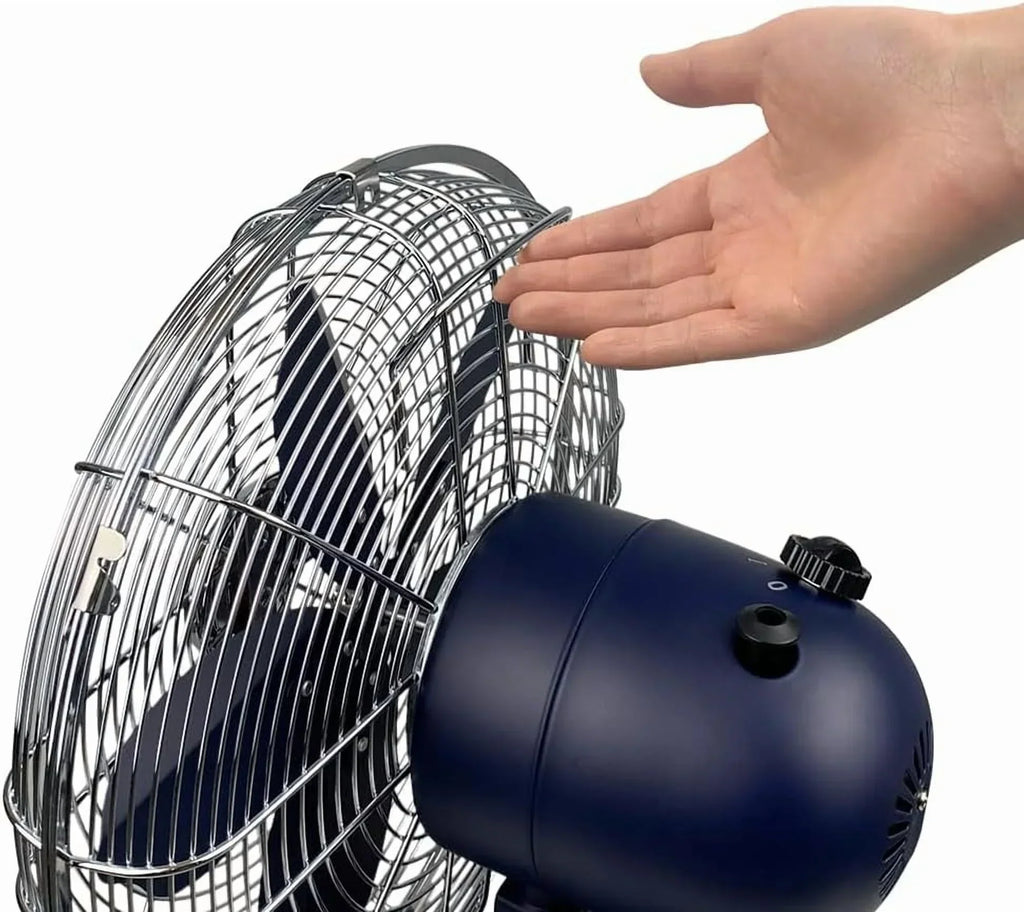 2026 NewGood Housekeeping Retro All-Metal Table Fan (92618) with 3 Speed Settings, Wide Oscillation, and Carrying Handle"