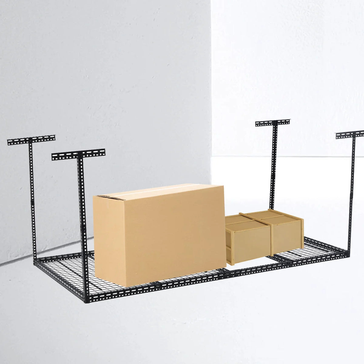 2026 New4x6 Overhead Garage Storage Rack -C Heavy Duty Metal Ceiling Shelving, Adjustable Organization System for Garage -C 330lb Capacity, Easy Install