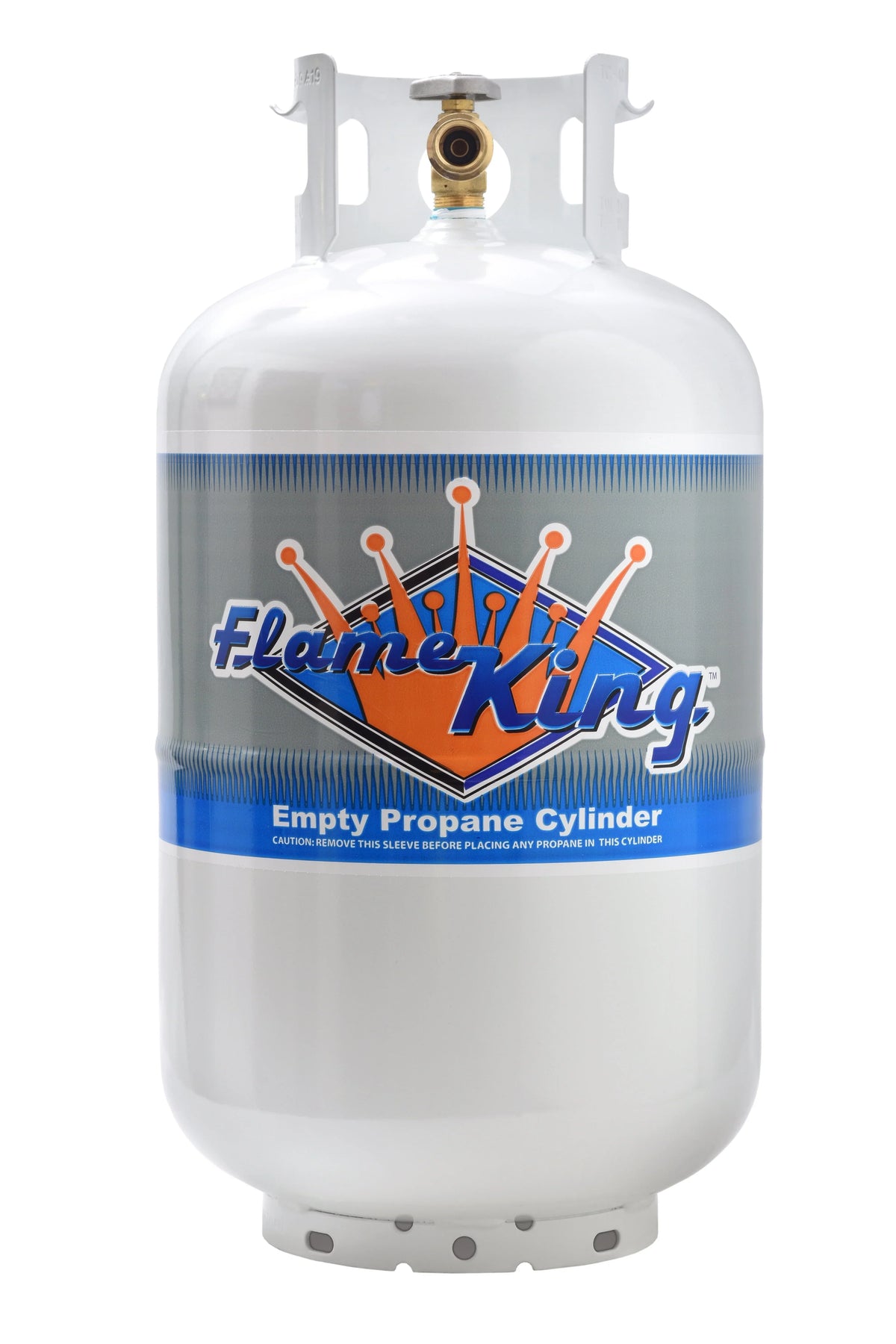 Flame King 30 lb LP Cylinder Propane Tank with Type 1 Overfill Protection Device Valve (Ships Empty)