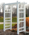 2026 NewDuraTrel Windsor 72" x 85" White Vinyl Arbor