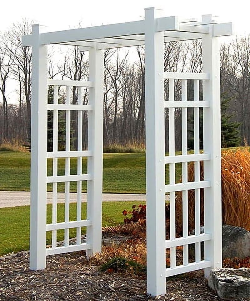2026 NewDuraTrel Windsor 72" x 85" White Vinyl Arbor