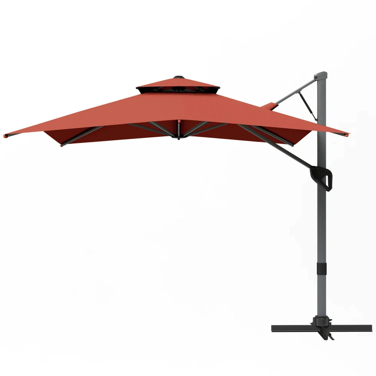2026 NewAlpha Joy 12x9ft Outdoor Patio Umbrella Large Rectangle Offset Cantilever Double Umbrella with 360°Rotation, Beige