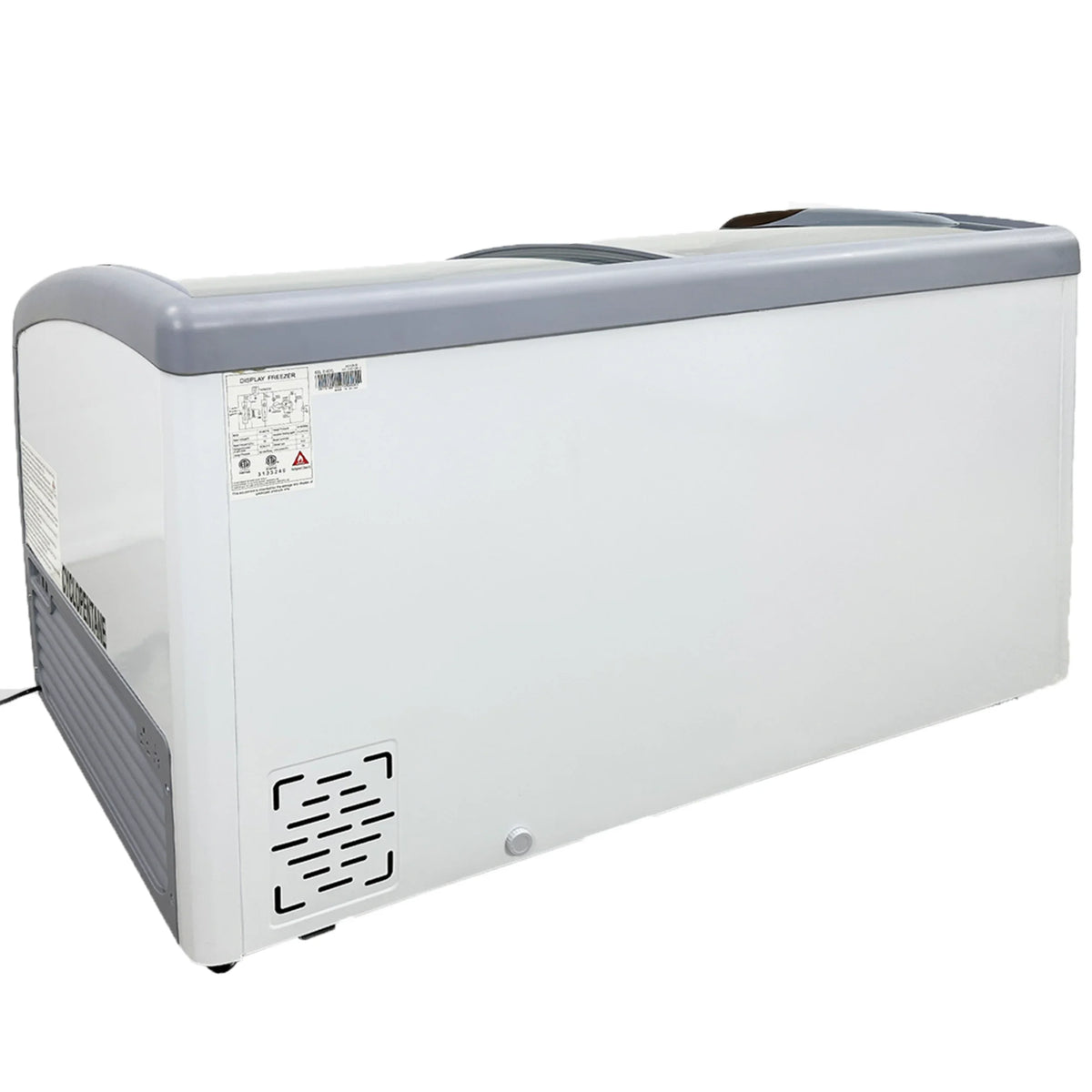 2026 NewNSF 60 in. W 11.7 Cu. ft. Commercial Freezer, Curved Glass Door Display Chest Freezer in White