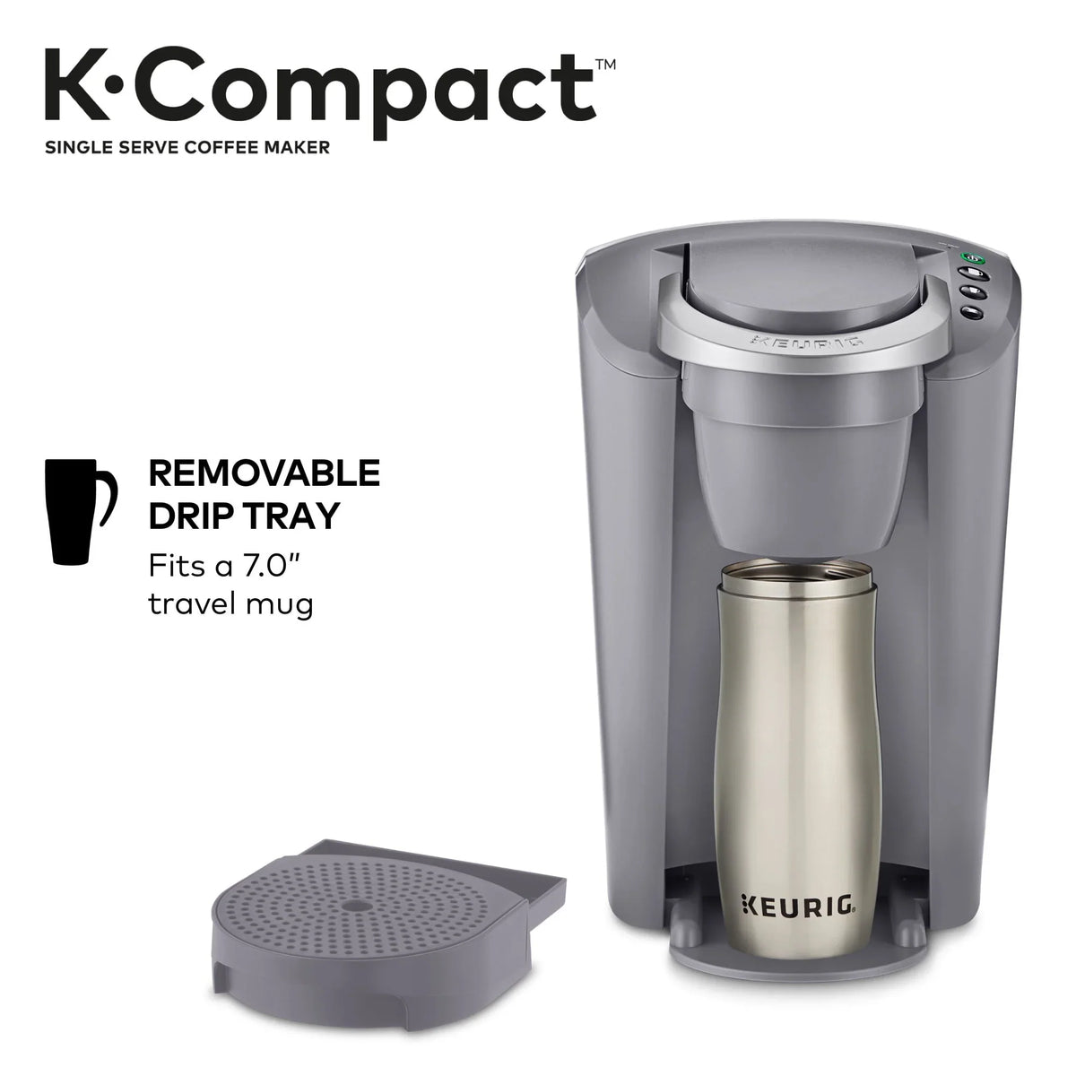 2026 New Keurig K-Compact Single-Serve K-Cup Pod Coffee Maker, Moonlight Grey