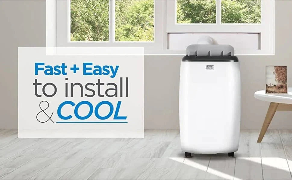 2026 NewBLACK+DECKER Portable Air Conditioner with 14,000 BTU, Heating Function and Remote Control, White