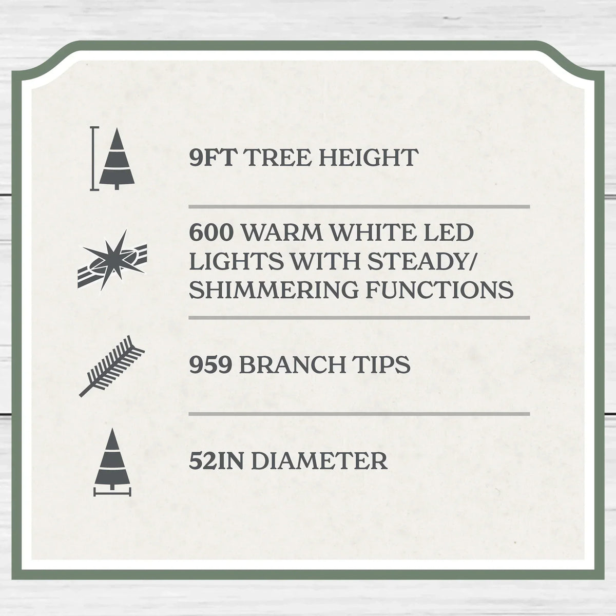 2026 New9' Pre-Lit Green Cypress Artificial Christmas Tree with 600 Warm White Twinkle LED Lights, by My Texas House