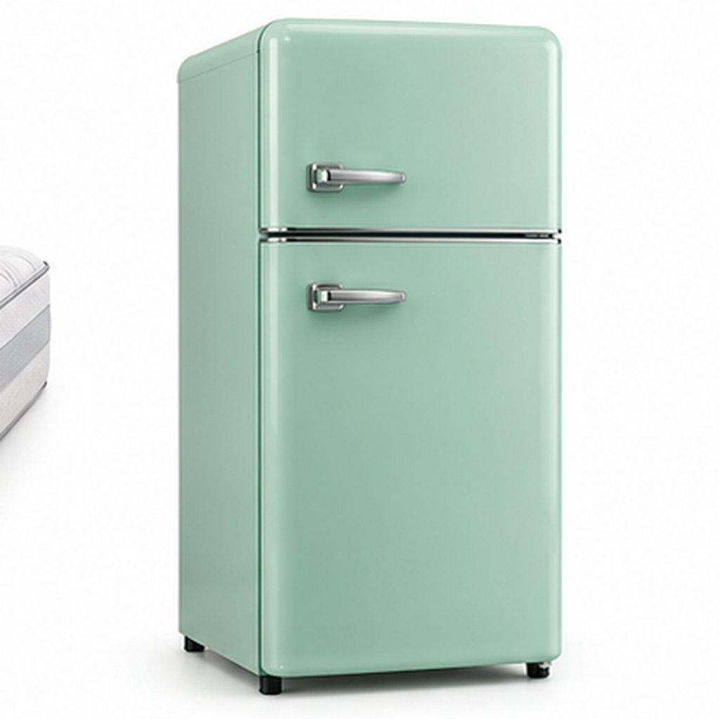 Frigidaire Retro Compact Fridge with Chiller, 3.3 cu. ft. Countertop Fridge with Built-In Bottle Opener, Compact Refrigerator for Office, Bedroom, Dorm Room or Cabin