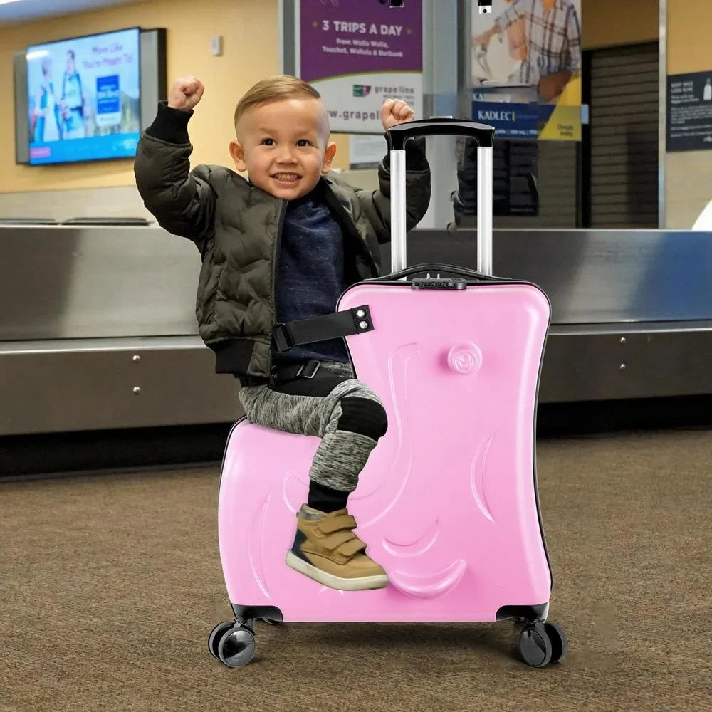 2026 NewTOHU Kids Luggage, Kids Ride-on Luggage with Spinner Wheels Suitcase, Kid's Ride-On Suitcase Help Your Child Relax