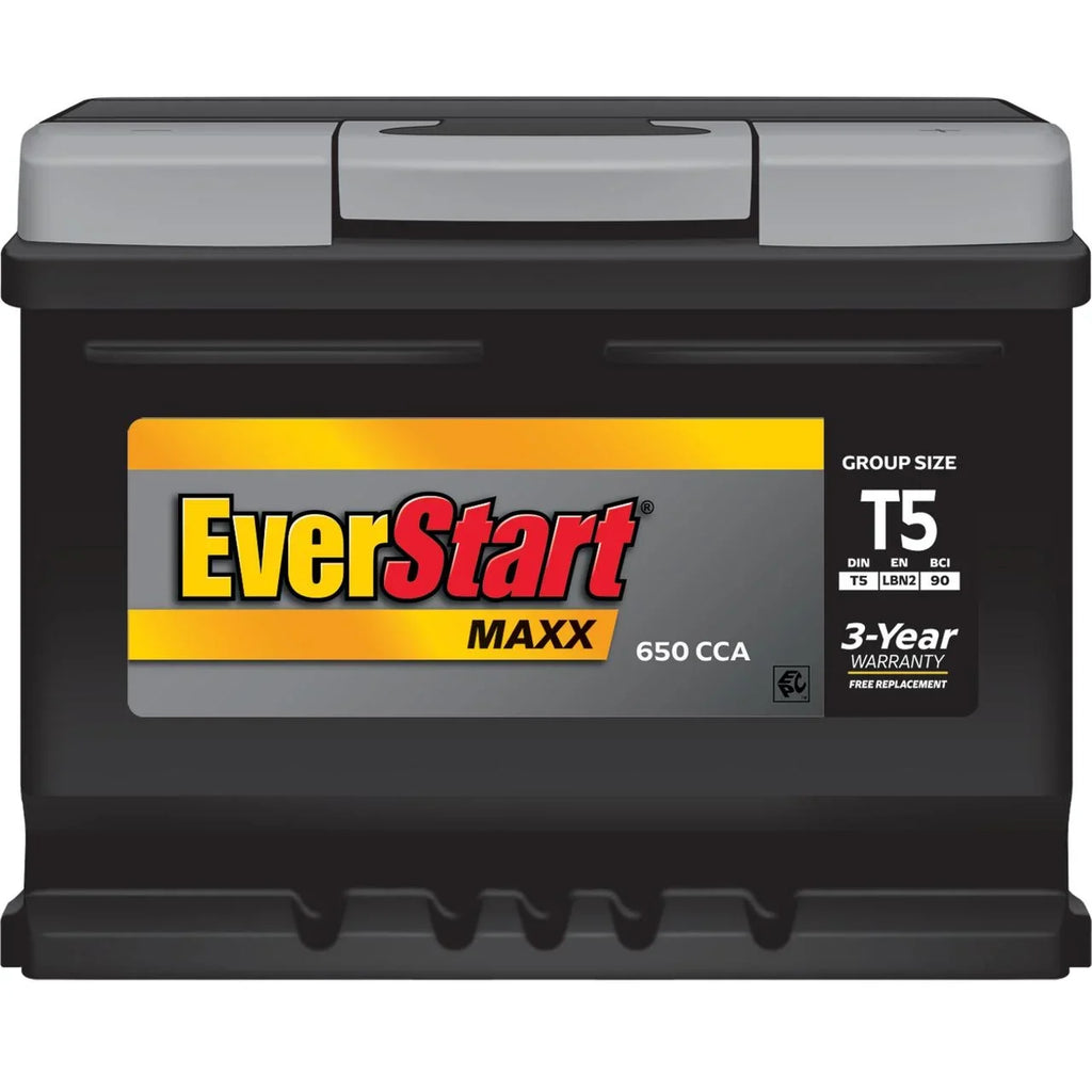 2026 NewEverStart Maxx Lead Acid Automotive Battery, Group Size T5 12 Volt, 650 CCA 95 RC