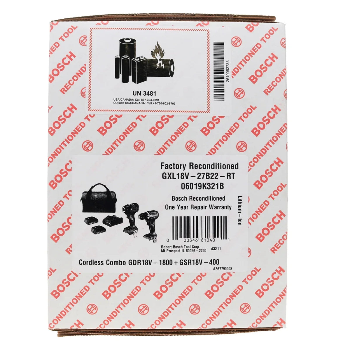 2026 NewRestored Bosch GXL18V-27B22-RC 18V 2-Tool Combo Kit (Refurbished)