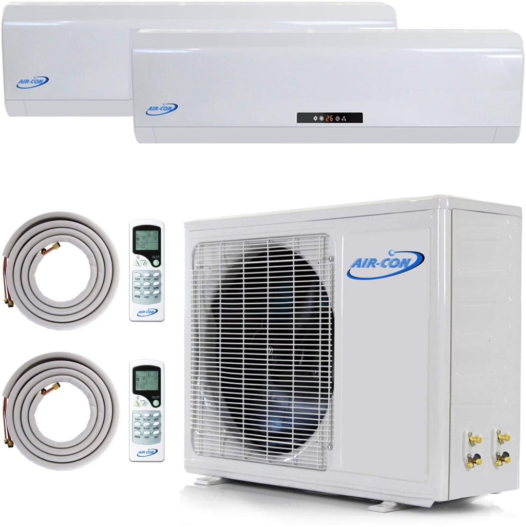 2026 New2 Zone Mini Split 9000 12000 Ductless Air Conditioner Pre-Charged Dual Zone 21 Seer Mini Split Includes