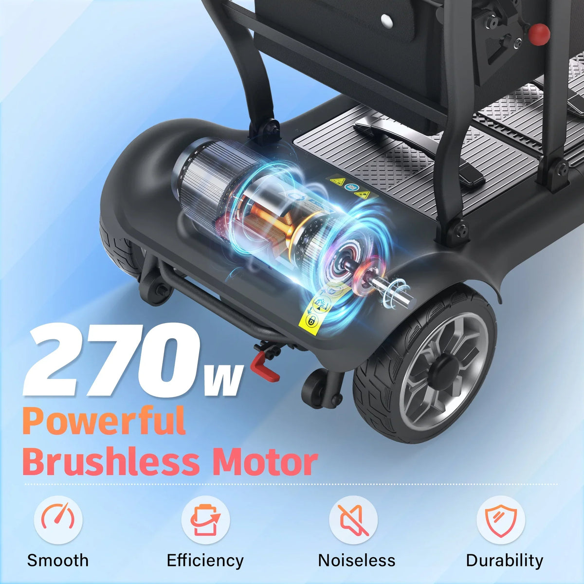 2026 NewEAGLOG Light Weight 4 Wheels Mobility Scooter for Seniors, Electric Folding Wheelchair Device for Travel, Black