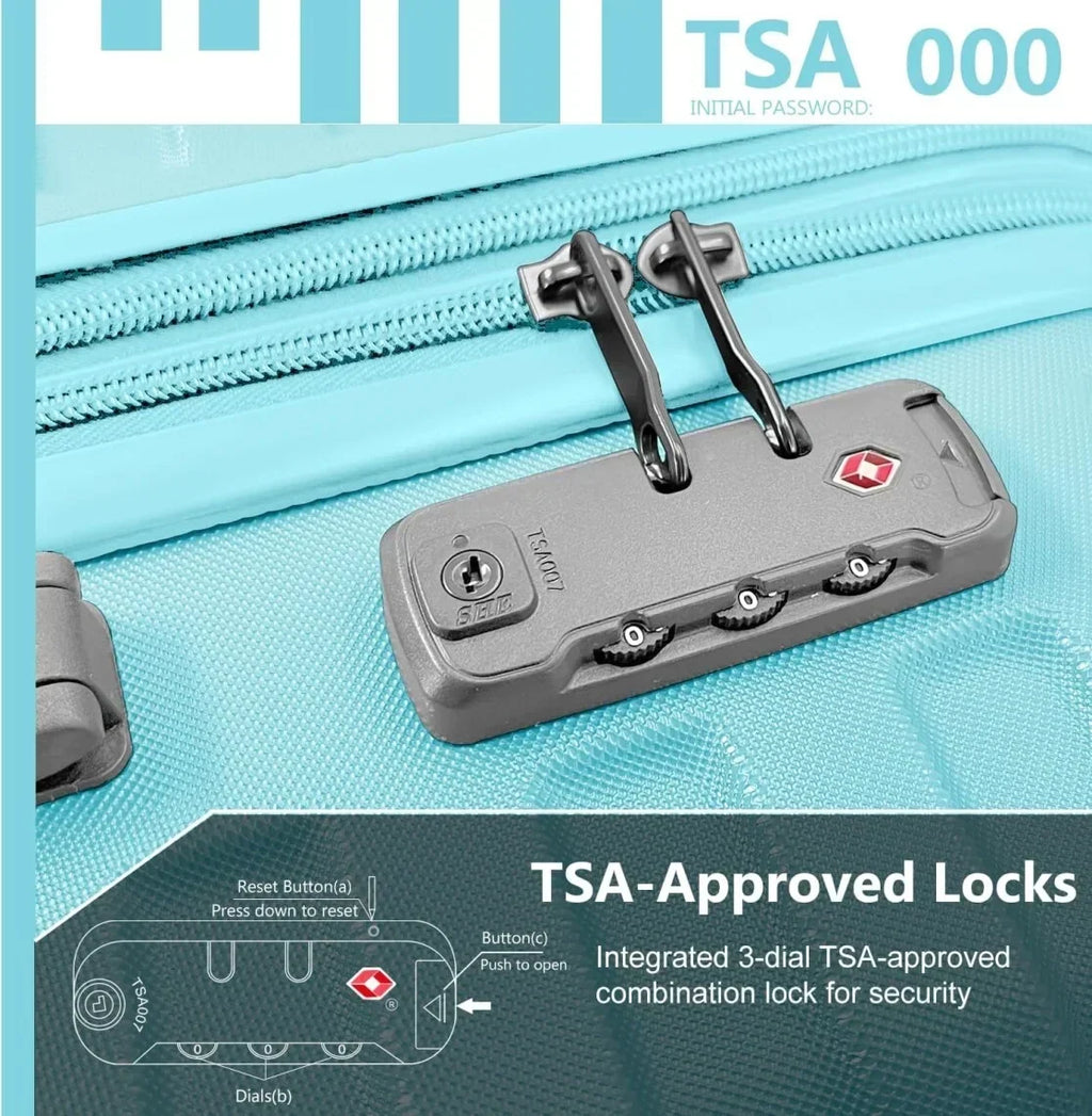 2026 New6-Piece Hardshell Luggage Set with Expandable Spinner Suitcases & TSA Lock, 25% Extra Capacity, Duffel Bag & Toiletry Kit, Cream ABS Suitcases