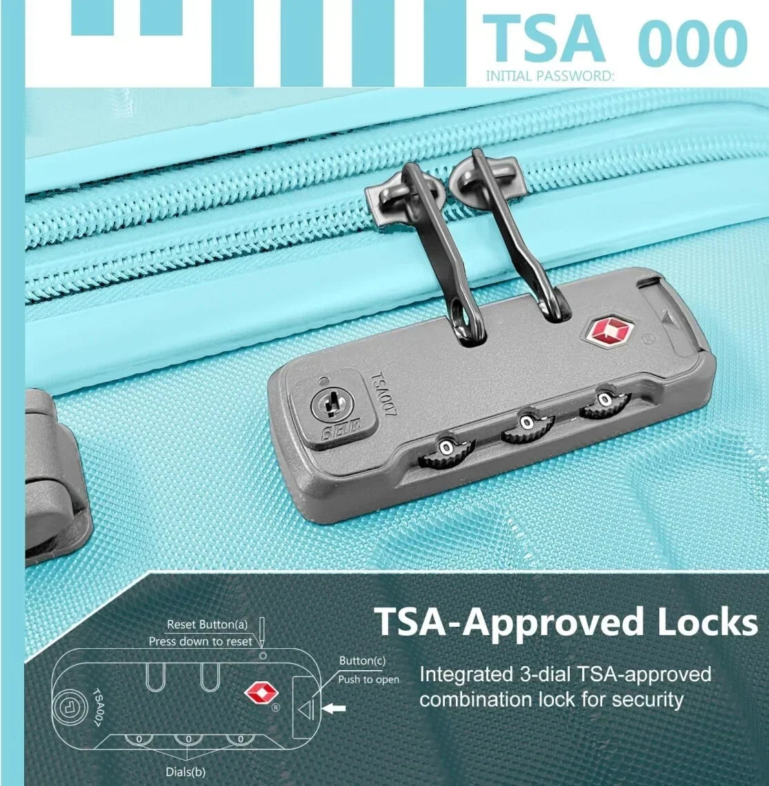 2026 New6-Piece Hardshell Luggage Set with Expandable Spinner Suitcases & TSA Lock, 25% Extra Capacity, Duffel Bag & Toiletry Kit, Cream ABS Suitcases