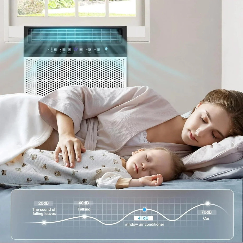2026 NewAntarctic Star 12,000 BTU U-shaped window air conditioner, cools rooms up to 550 square feet with 6 modes, 24-hour timer, ultra-quiet window air conditioner