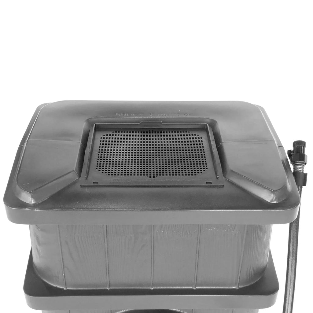 2026 NewFCMP Outdoor WG4000-GRY Home Outdoor Wood Grain Rain Water Catcher Barrel