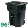 Toter 96 Gal. Black Rolling Outdoor Garbage/Trash Can with Wheels and Attached Lid 79296-R2200