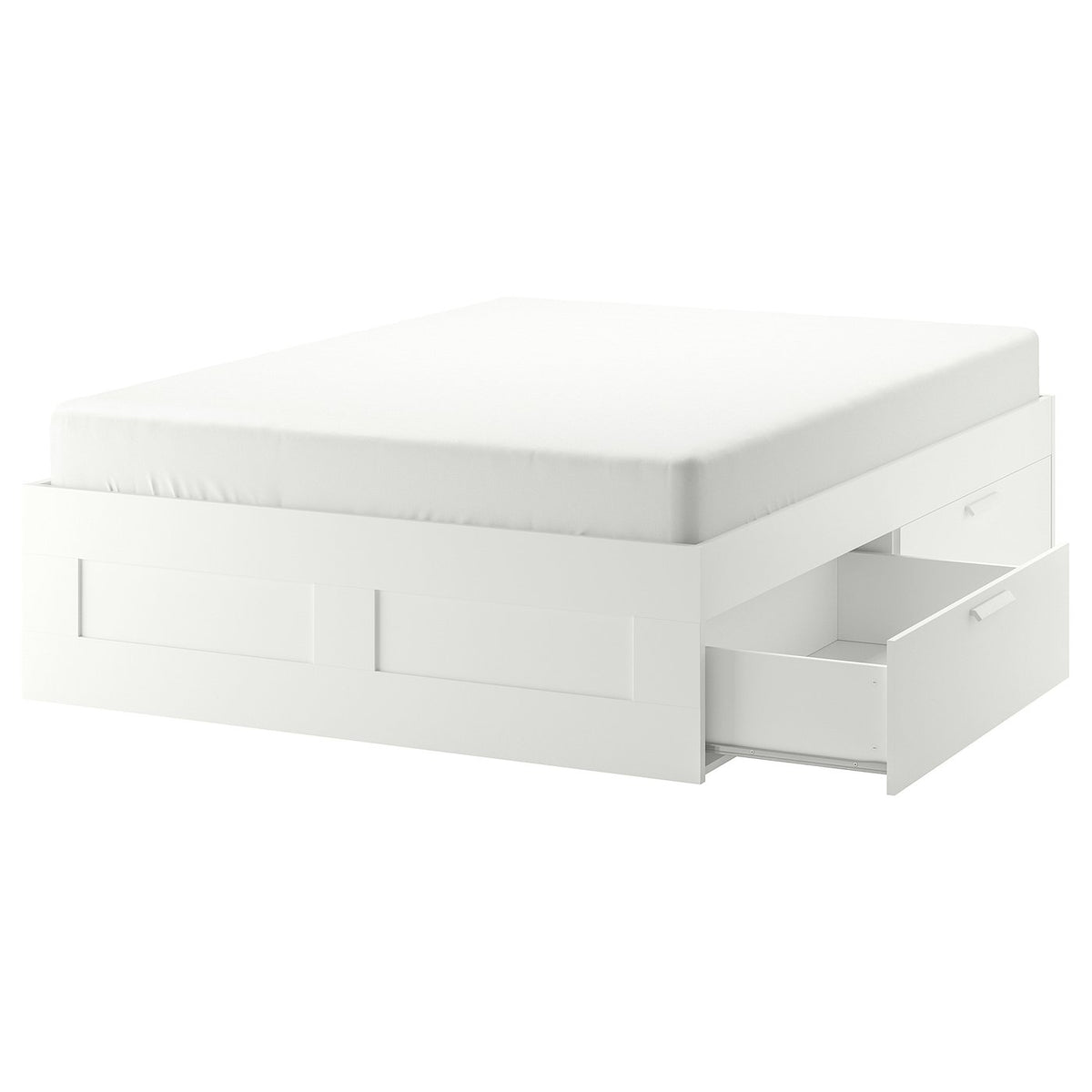 BRIMNES Bed frame with storage - white Queen