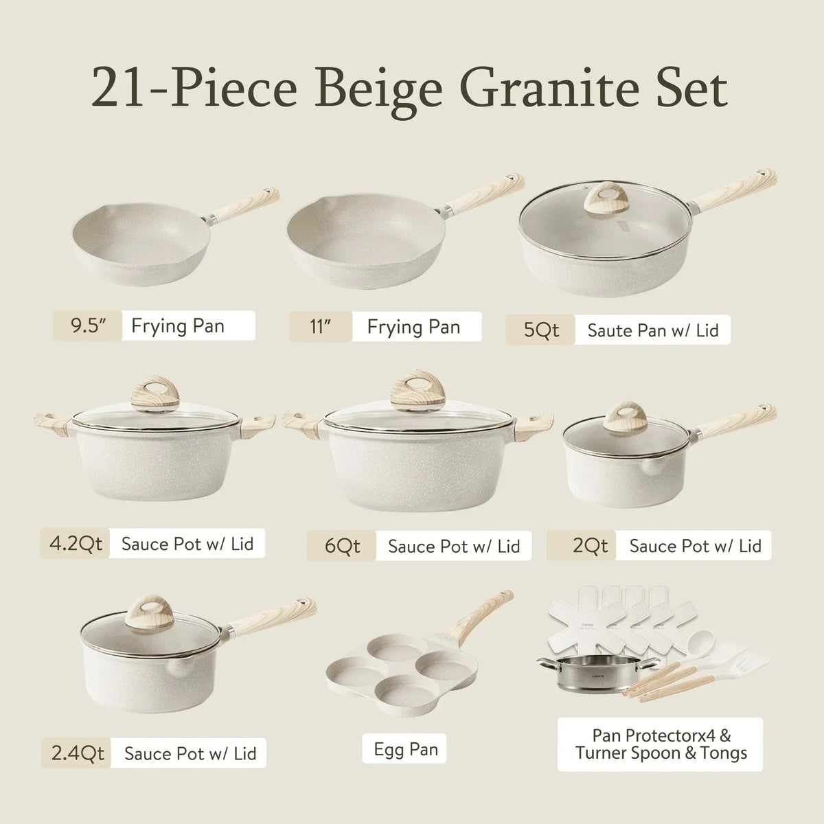 Carote Induction Kitchen Cookware Sets