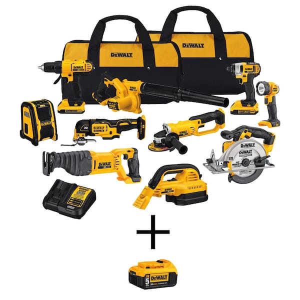 2026 New20V MAX Cordless 10 Tool Combo Kit, (2) 20V 2.0Ah and (1) 20V 5.0Ah Batteries, and Charger