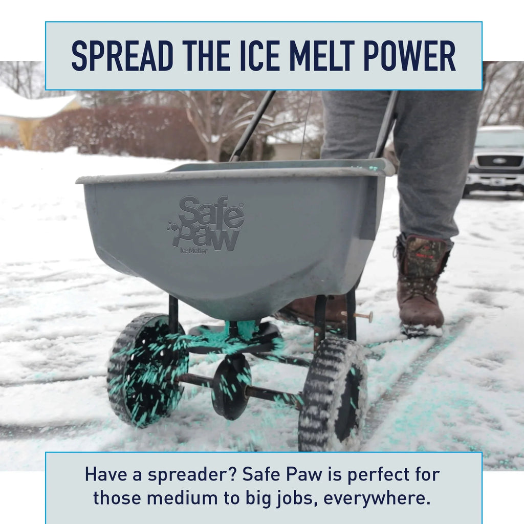 2026 NewSafe Paw Pet Safe Ice Melt, 100% Salt and Chloride free with Traction Agent, Non-Toxic, Fast Acting, Lasts 3X Longer -C 35 Lbs