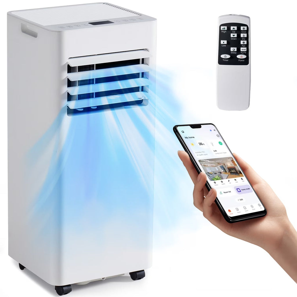 2026 NewBapipro 10,000 BTU Smart Portable AC - WiFi/Remote, 4-in-1 for 300 Sq.Ft, 24H Timer, Window Kit, "55dB, ETL Certified