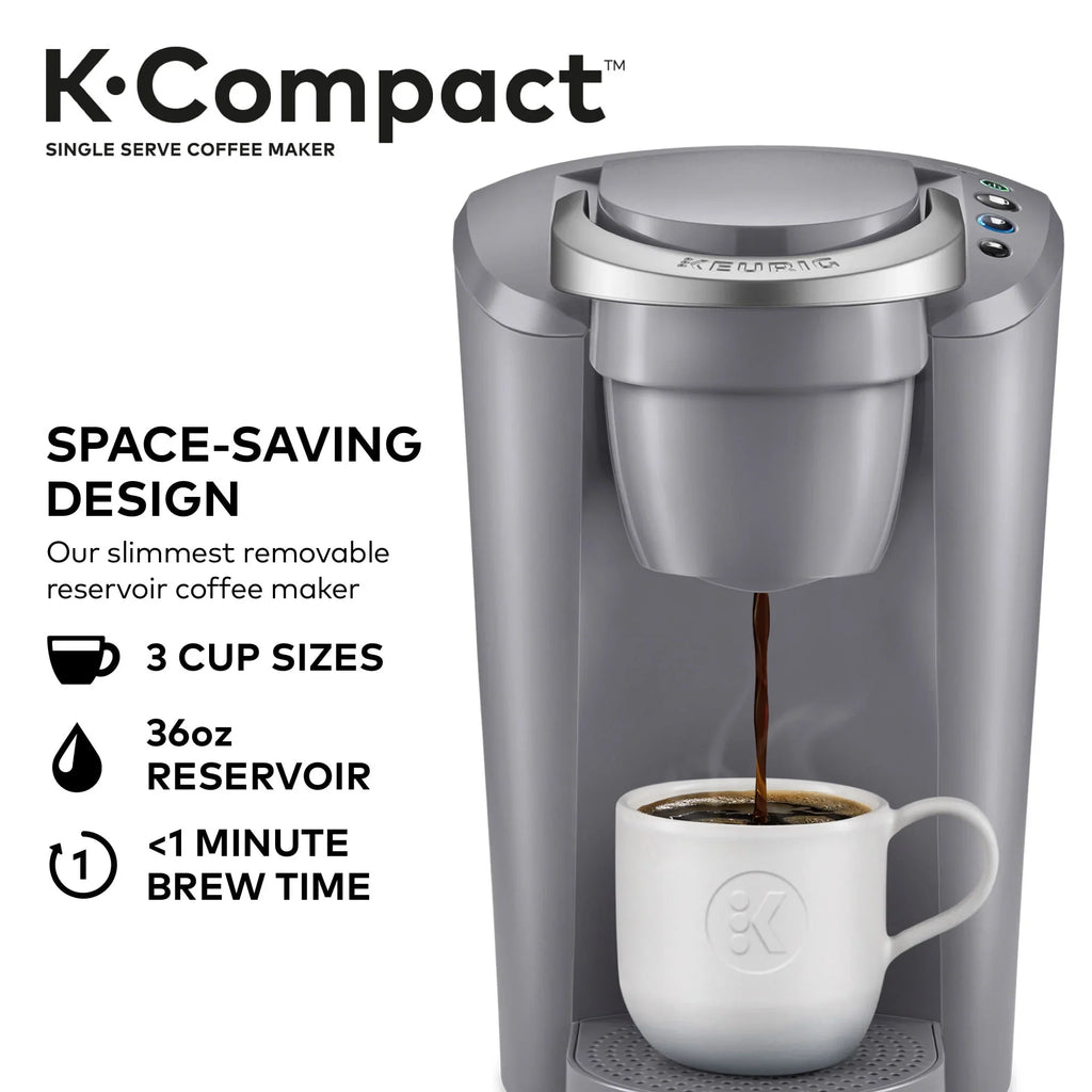 2026 New Keurig K-Compact Single-Serve K-Cup Pod Coffee Maker, Moonlight Grey