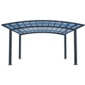 SHADE SHIELD Arched Double Carport 6.0m x 5.5m x 2.98m, Aluminium Alloy Frame, Polycarbonate Roof, Shelter for Car or Outdoor Living