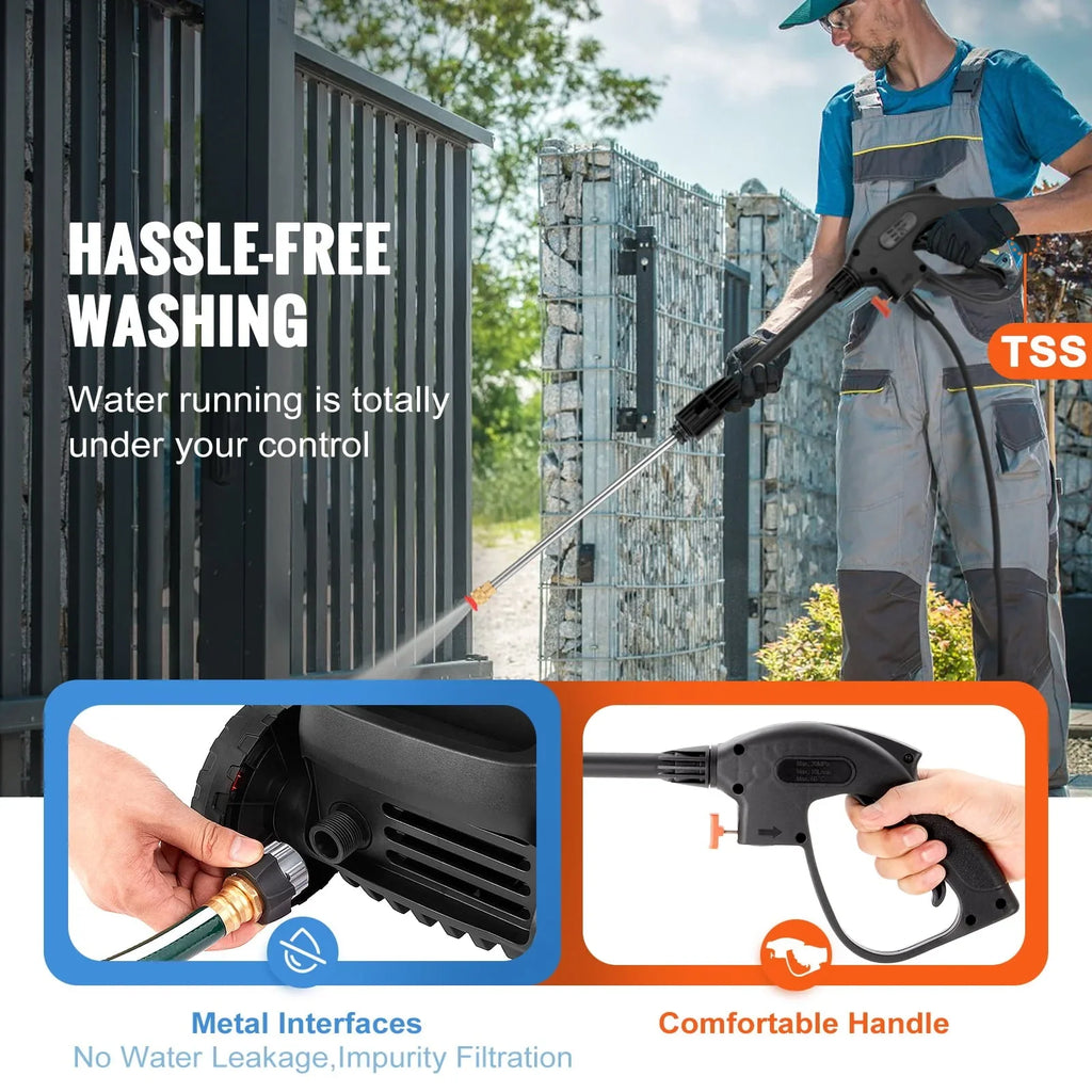 2026 NewBENTISM Electric Pressure Washer 2150 PSI 1.8 GPM 1800W Cold Water Wheeled
