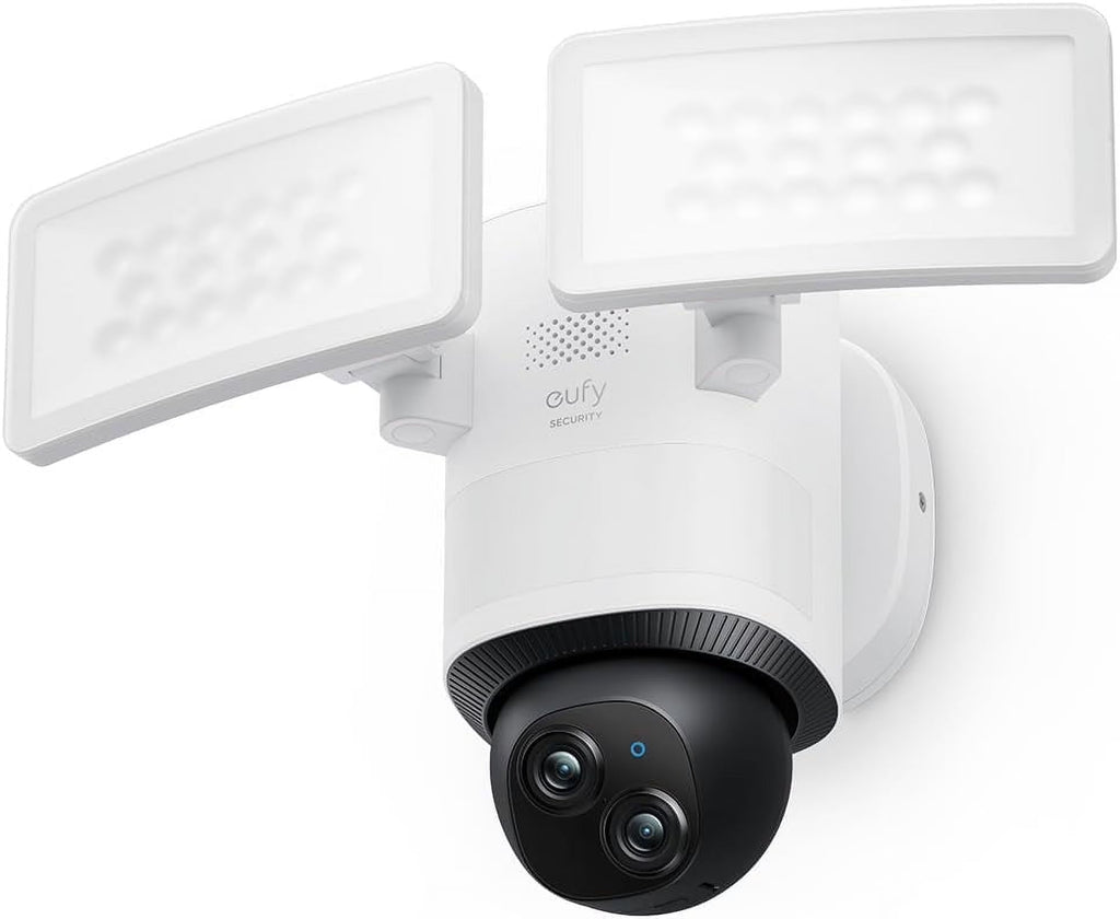 2026 Neweufy Security Floodlight Camera E340, Wired Camera, 3K+2K Dual Camera, 360" Pan and Tilt, No Monthly Fee