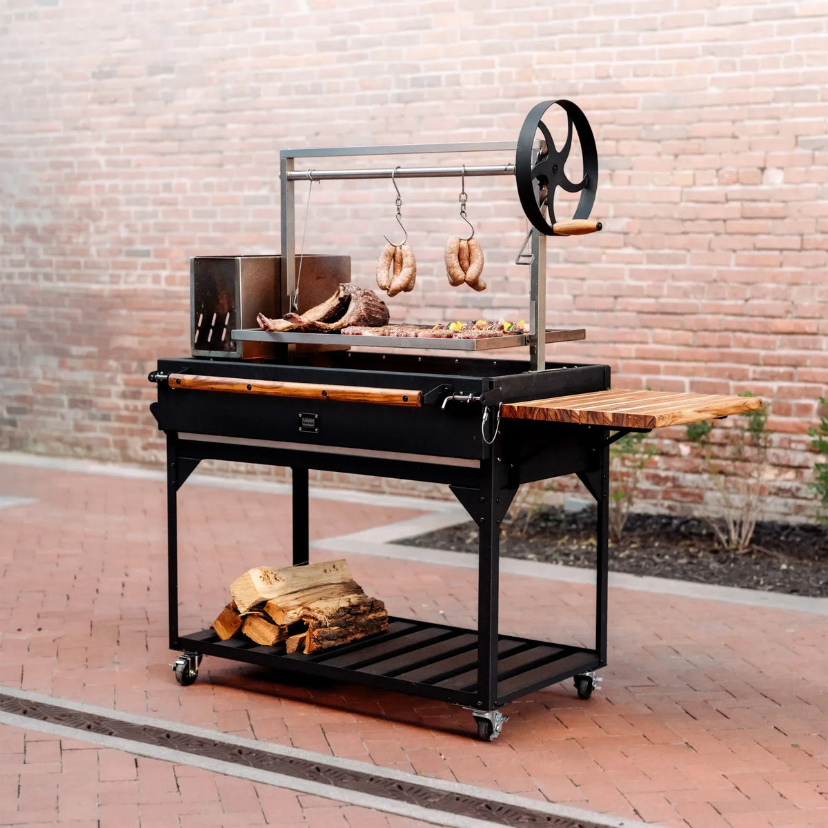 2026 NewBackyard Discovery Argentine Santa Maria Wood Fire & Charcoal Steel BBQ Grill, Brasero