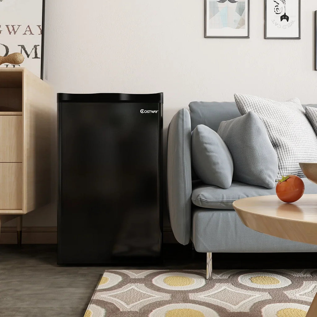 2026 NewCostway 3.2 Cu.Ft. Compact Refrigerator Mini Dorm Small Fridge Freezer Reversible Door